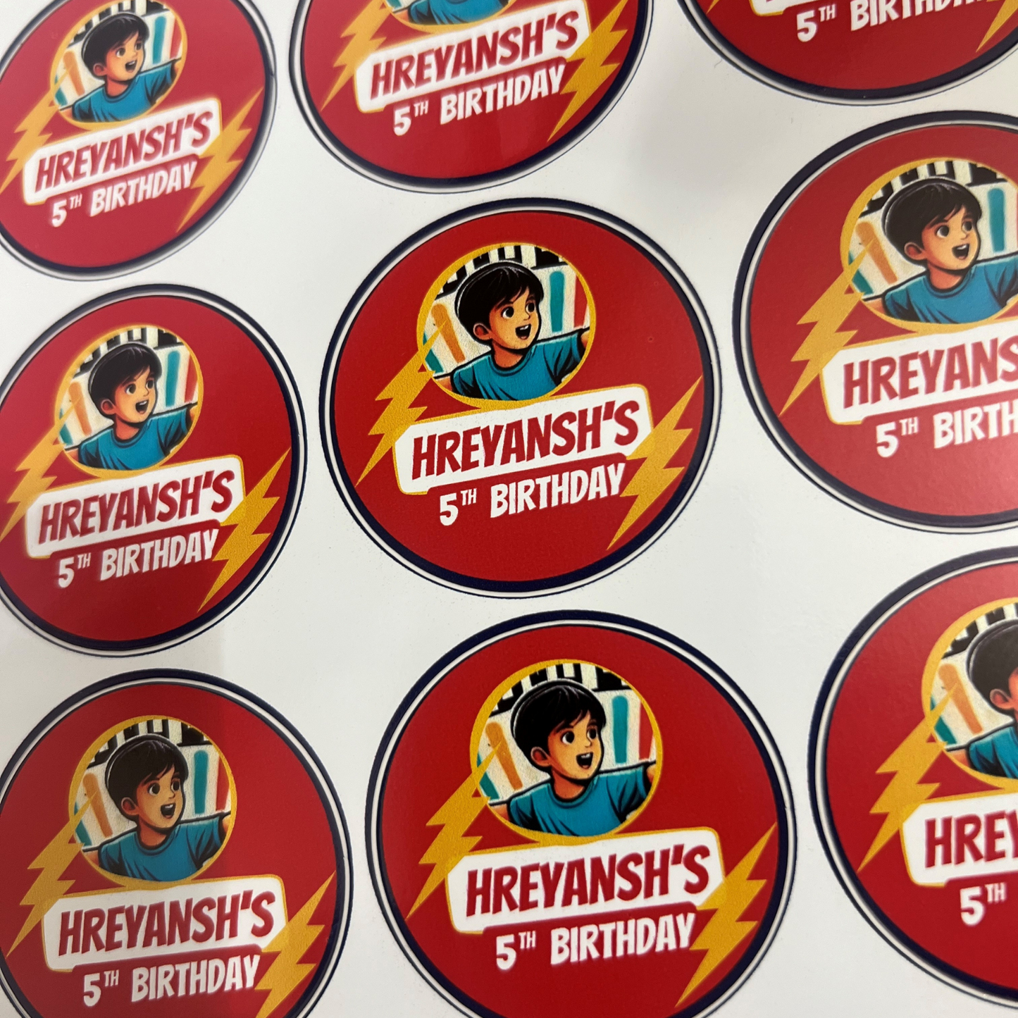 Custom Printed Round Stickers - Waterproof Glossy Logo Labels (45mm)