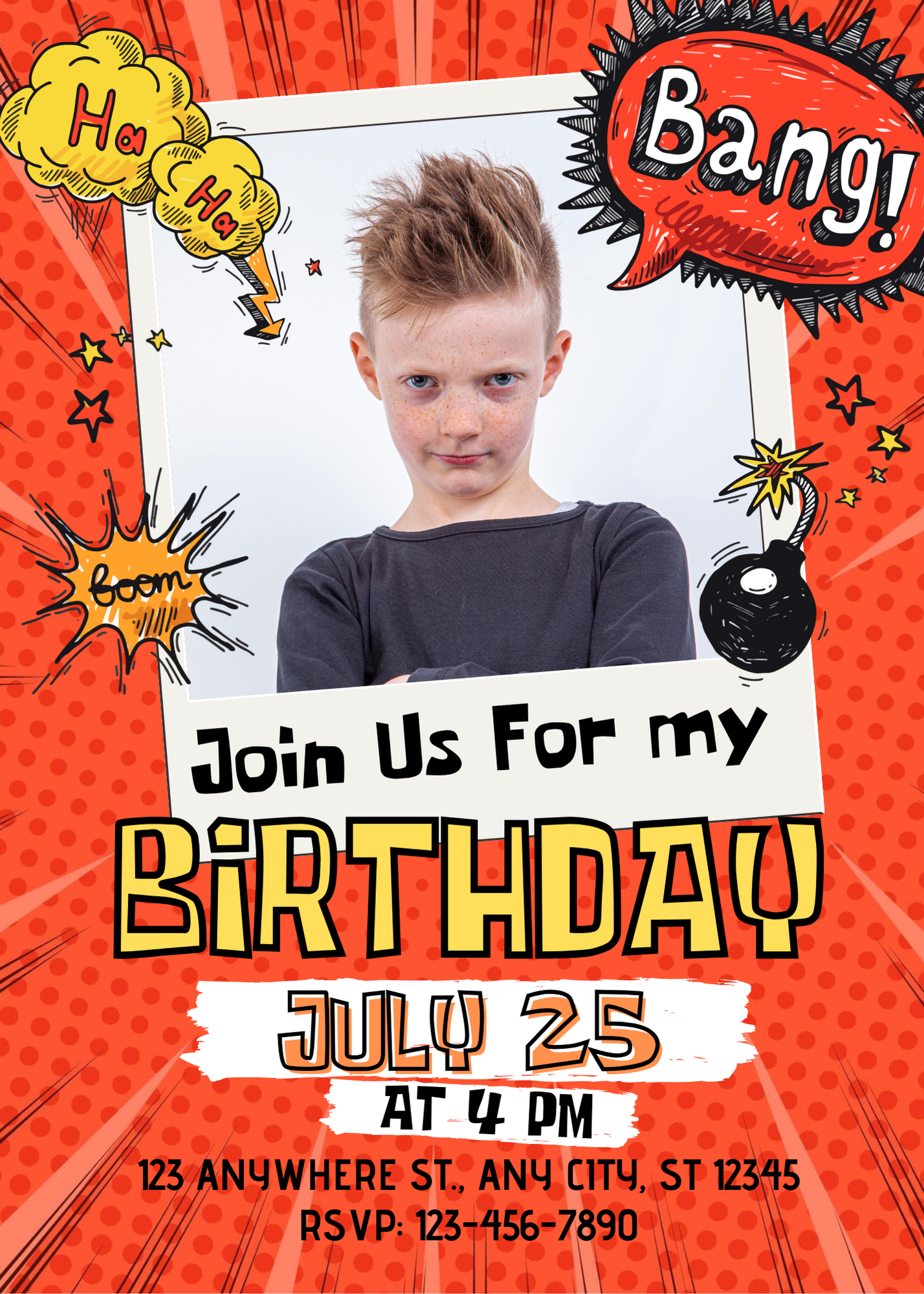 Superhero Birthday Party Invite