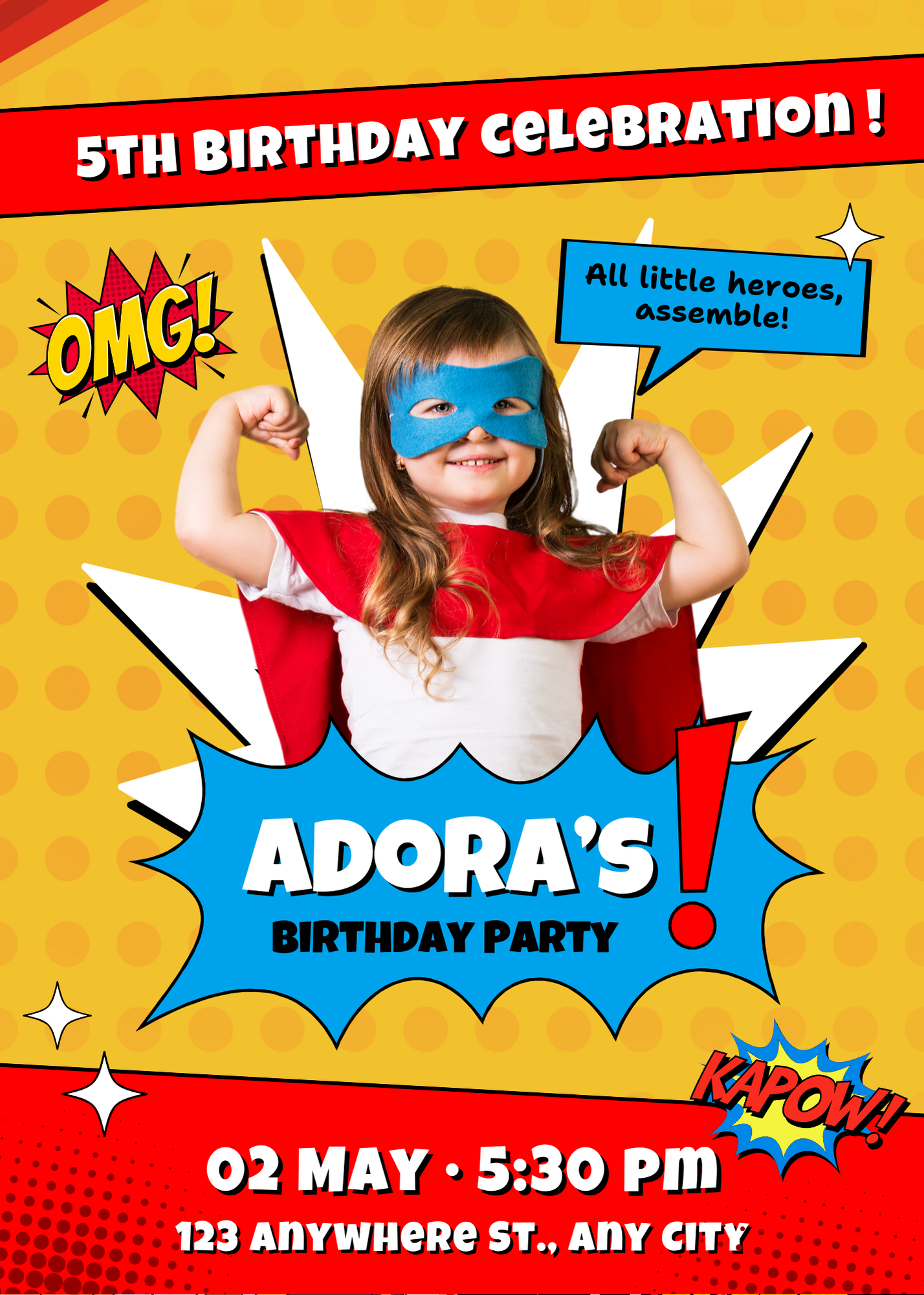 Superhero Birthday Party Invite