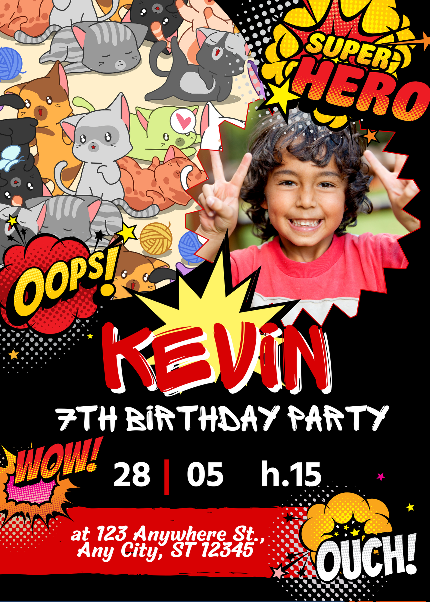 Superhero Birthday Party Invite