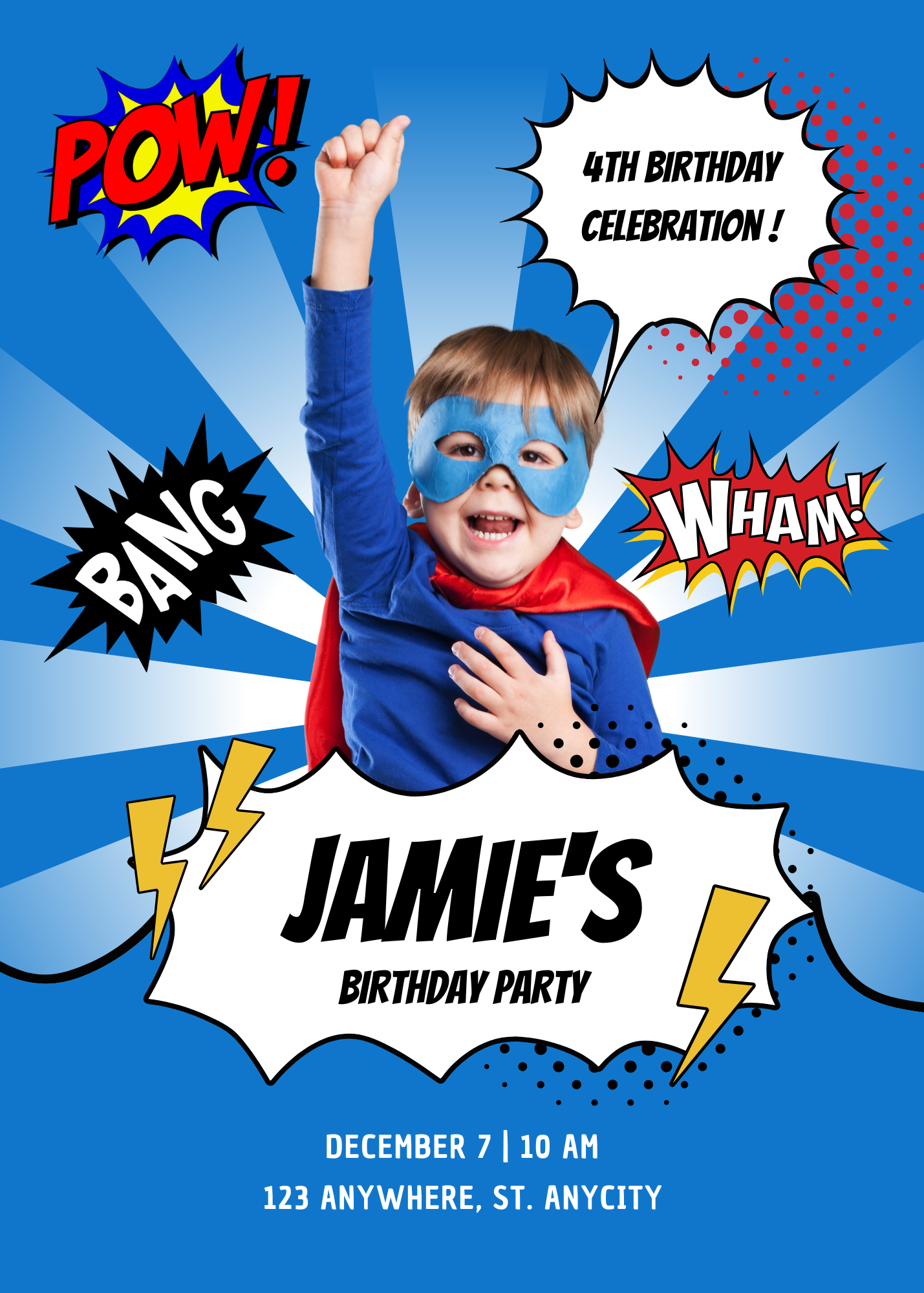 Superhero Birthday Party Invite