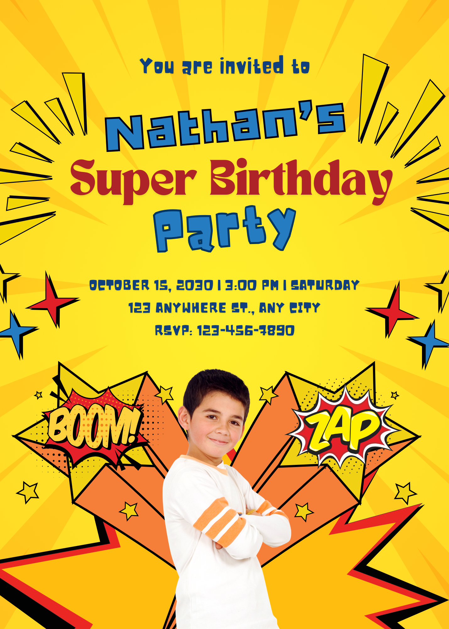 Superhero Birthday Party Invite