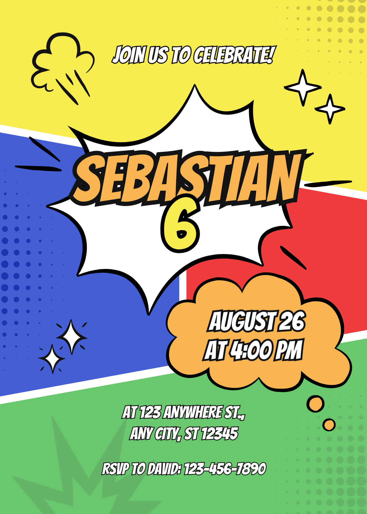 Superhero Birthday Party Invite
