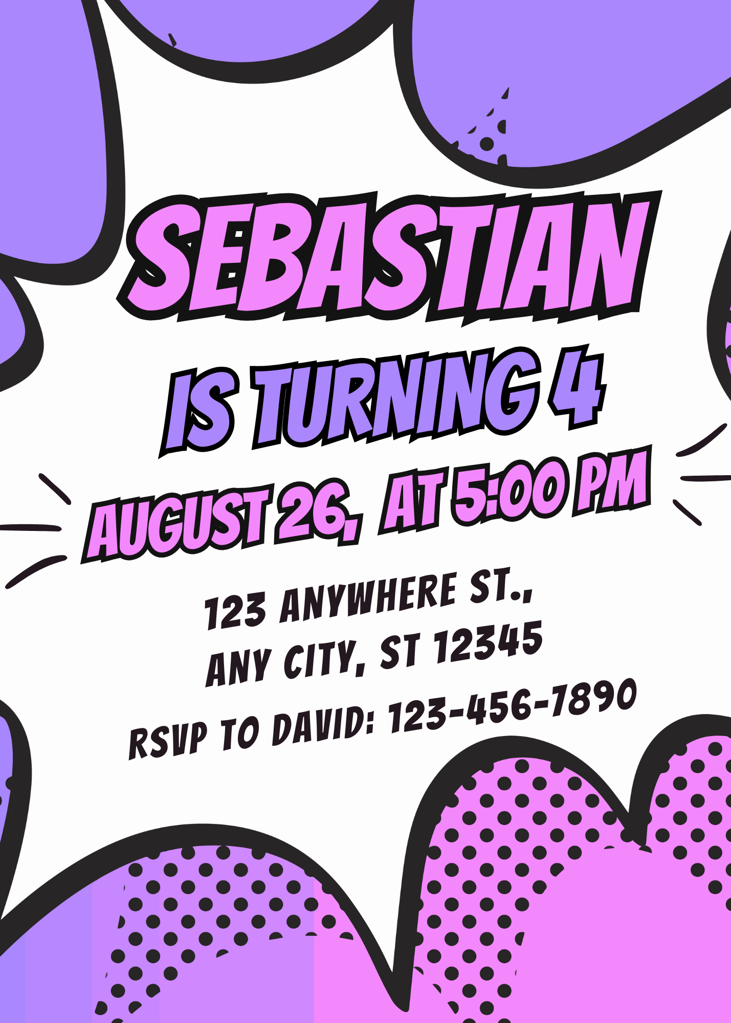Superhero Birthday Party Invite
