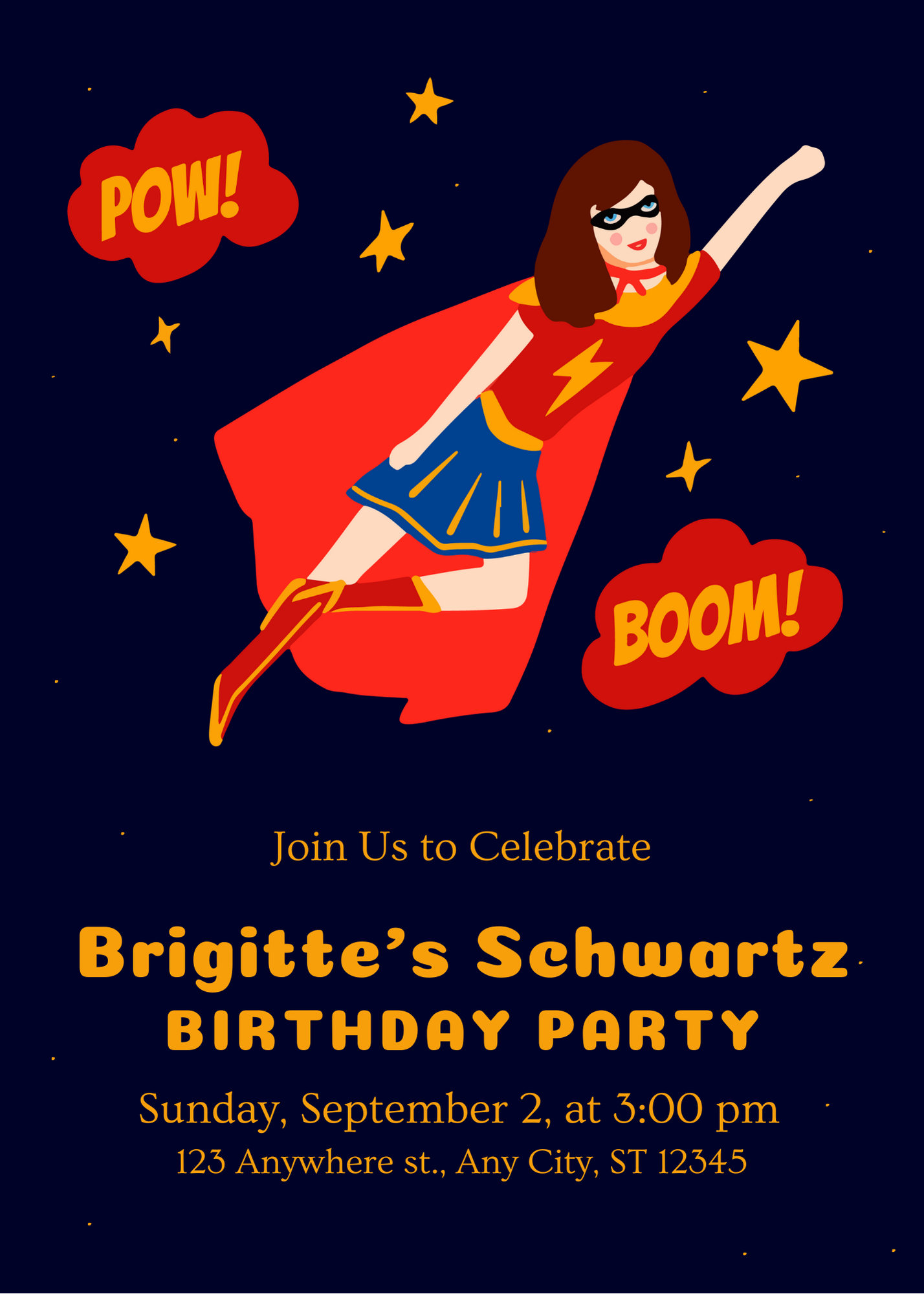 Superhero Birthday Party Invite
